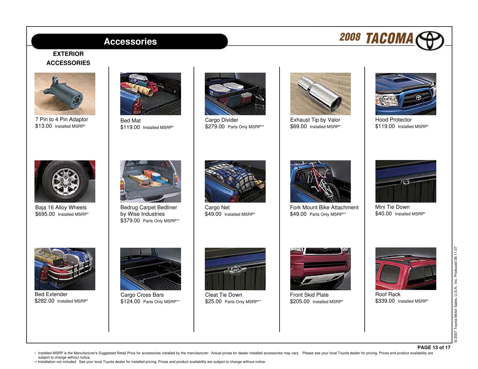 2008 Toyota Tacoma 4x4 Brochure Page 15